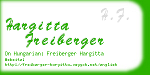 hargitta freiberger business card